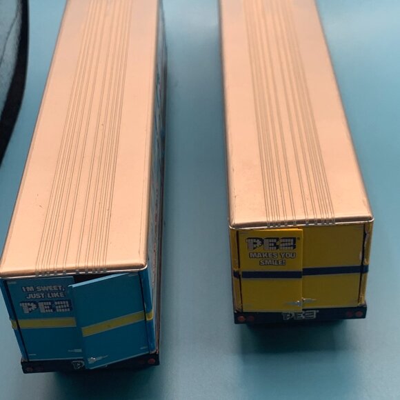 2ct M2 PEZ Yellow and Blue Semi Trailer Vehicles WOB - Picture 4 of 5